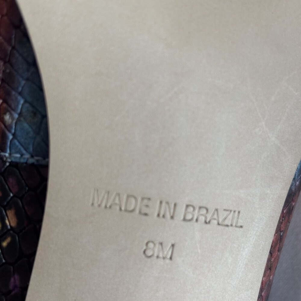 Walking Cradles Snake Print High Heels Womens Size 8M Multicolor Leather Pointed - Picture 3 of 9